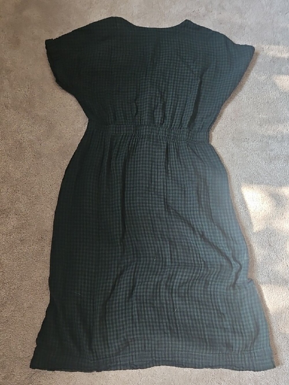 Pact Dark Green Check Button-Front Midi Dress - Picture 10 of 12